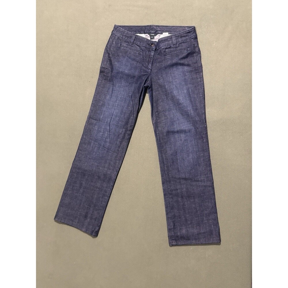 J.Crew City Fit Women’s Dark Wash Denim Pants Size 6 Straight Leg Cotton USA